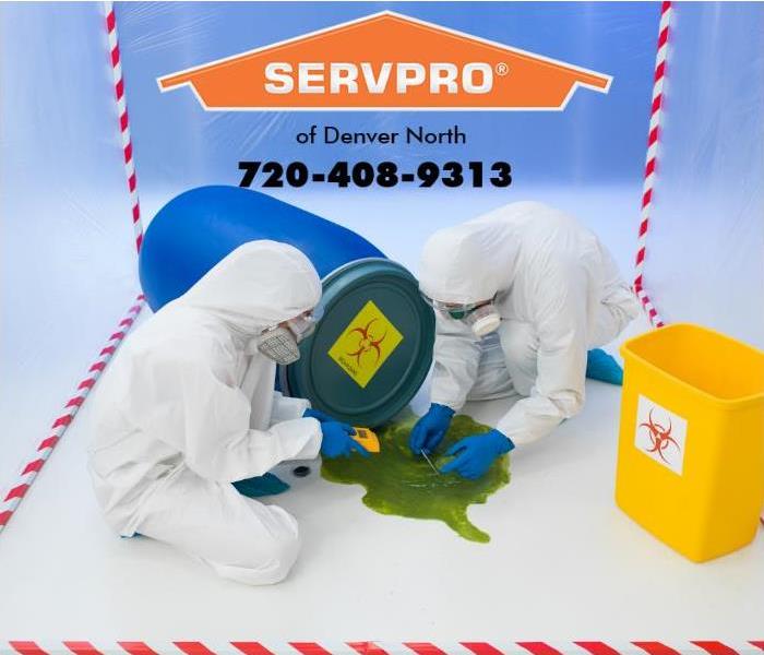 A chemical substance is shown covering a floor. 